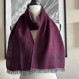 Fendi Burgundy and Gray Scarf